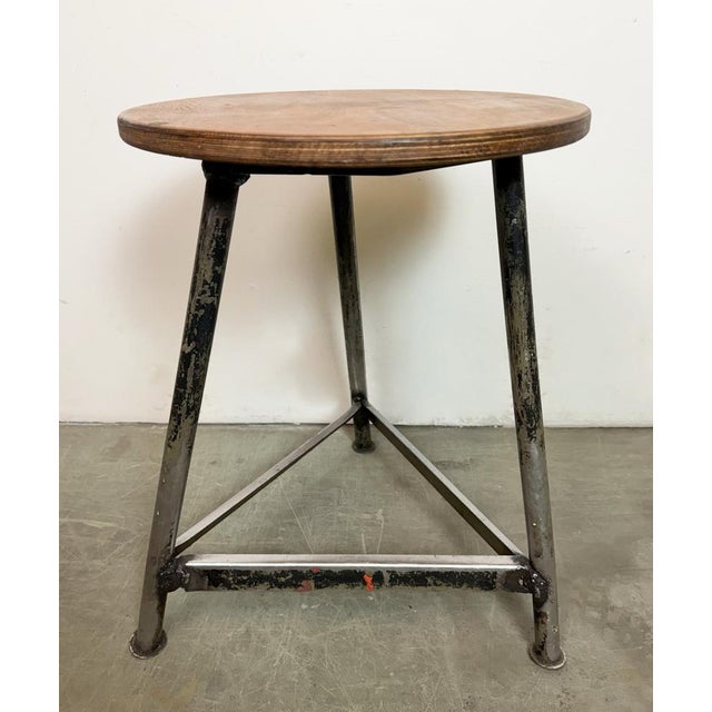 Industrial Black Workshop Stool, 1960s For Sale - Image 13 of 14