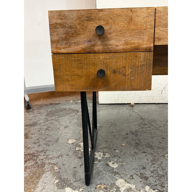 Black Crate & Barrel Atwood Rustic Industrial Desk For Sale - Image 8 of 13