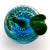 Royal Blue Mid Century Murano Bullicante Sommerso Art Glass Apple Blue With Applied Leaf and Stem For Sale - Image 8 of 11