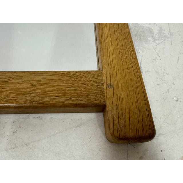 Wood Vintage Brutalist Belgian Oak Mirror, 1970s For Sale - Image 7 of 10