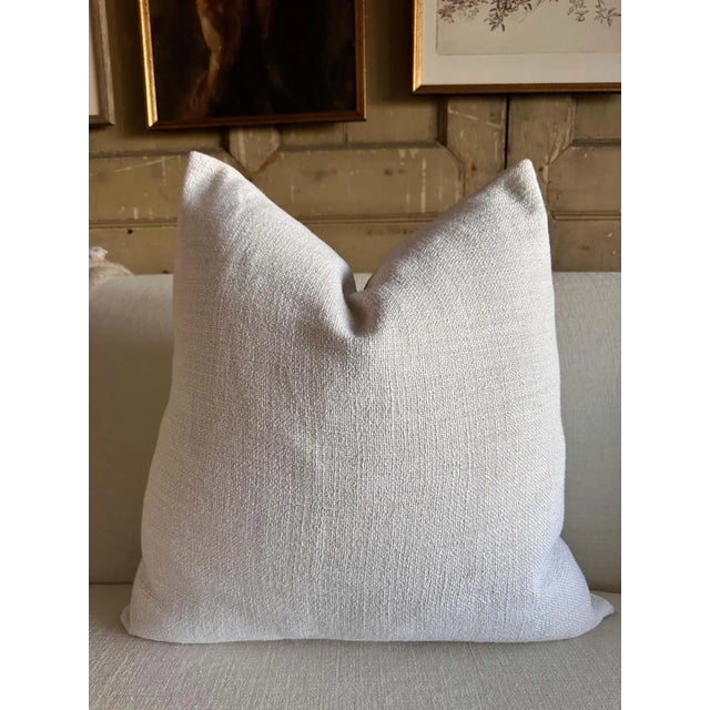 Not Yet Made - Made To Order French Linen Pillow With Down Insert in Blanc Oyster For Sale - Image 5 of 7
