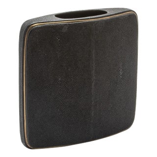 Shagreen Vase With Brass Details by R&y Augousti For Sale