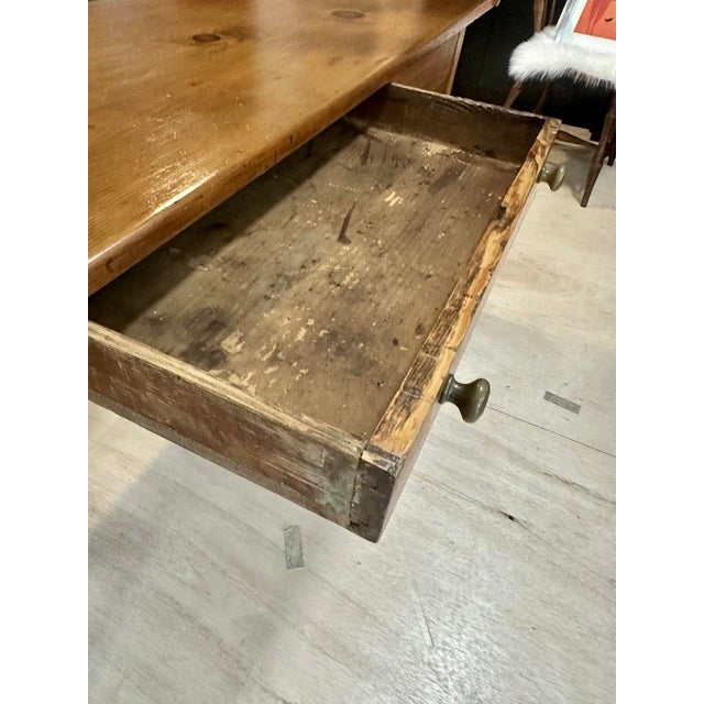 Antique French Farmhouse Work Table W/ Drawer For Sale - Image 10 of 17