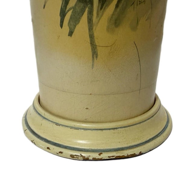 Vintage Mid Century Shabby Chic Chippy Decopage Daisies Table Lamp For Sale - Image 6 of 6
