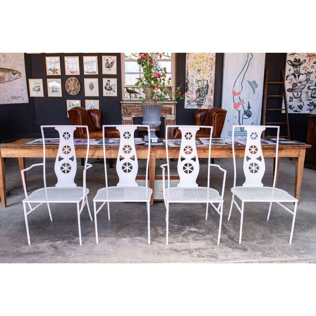 Mid 20th Century Mid-Century Salterini Montego Chairs and Table, Set of Five Pinwheel Back, Attributed For Sale - Image 5 of 8