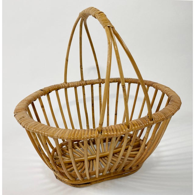 Fabulous woven rattan handled basket. Strong structure and unique design make this a great candidate for many types of...