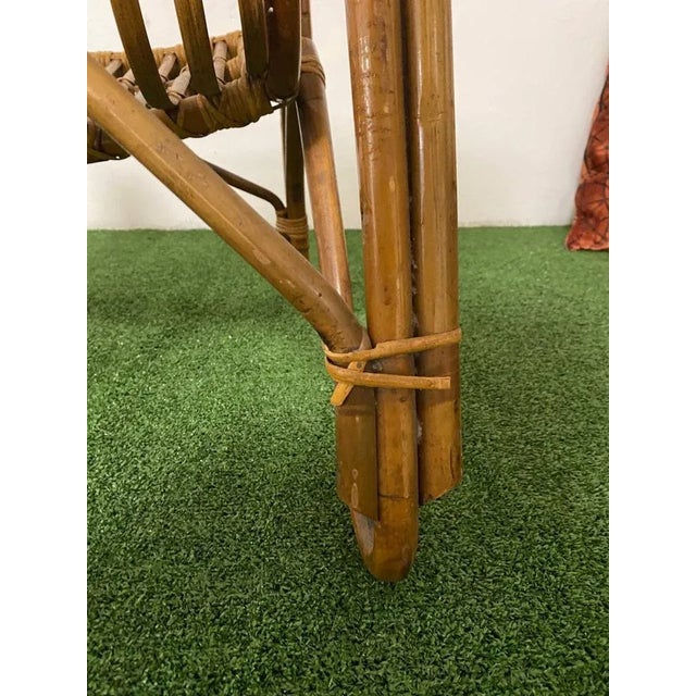 Vintage Bent Bamboo and Rattan Armchair, 1960s For Sale - Image 4 of 9