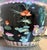 1970s Black/Pink Ceramic Asian Koi Fish / Bird Planter For Sale - Image 5 of 6