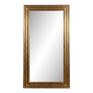 1972 Chapman Manufacturing Solid Brass Beveled Floor Mirror For Sale