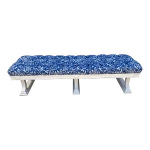 Mid Century Neoclassical Ottoman or Bench Upholstered in Ralph Lauren