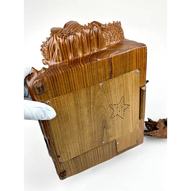 Vintage Chinese Carved Dragon Phoenix Hardwood Telephone Huanghuali Style Ruyi Motif For Sale - Image 15 of 15