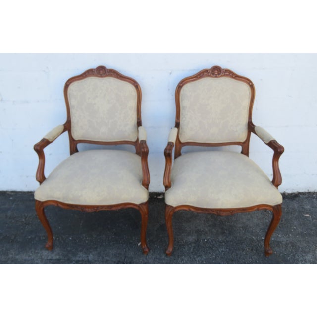 Ethan Allen French Living Bed Room Den Fireplace Side Chairs a Pair 6261 For Sale - Image 11 of 18