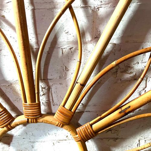 Vintage Bamboo Headboard for Queen Size Bed For Sale - Image 4 of 11