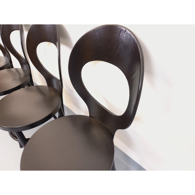 Vintage Mouette Chairs in Black Wood from Baumann, 1960s, Set of 4 For Sale - Image 18 of 18