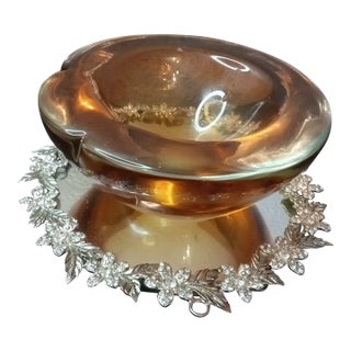 1980s Stunning MCM Signed Coquille Flygsfors Sweden by Paul Kedelv Sommerso Bowl. For Sale