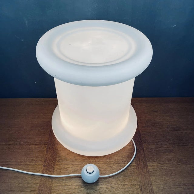Mid-Century Floor Lamp in White Glass, Italy, 1970s For Sale - Image 9 of 15