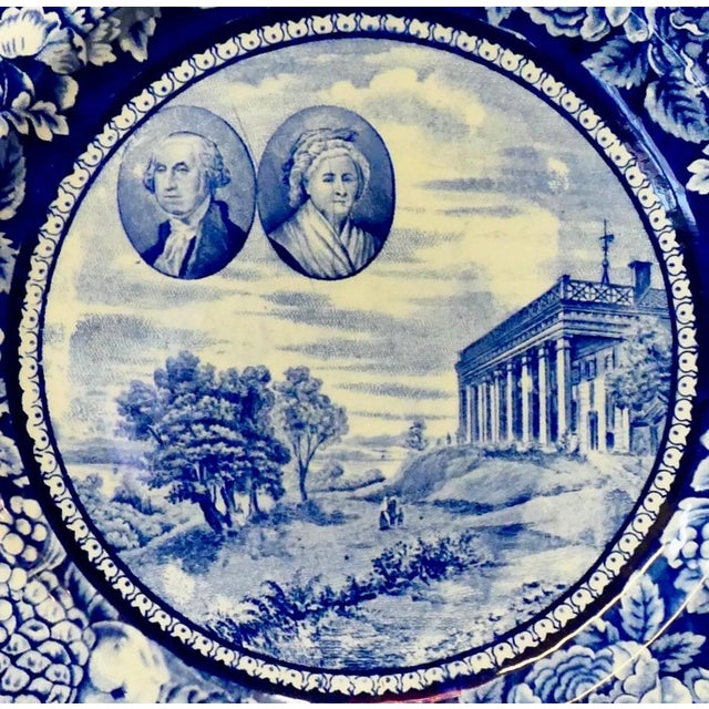 This vintage blue & white English plate is circa 1945, issued by the British Anchor pottery company in Staffordshire,...