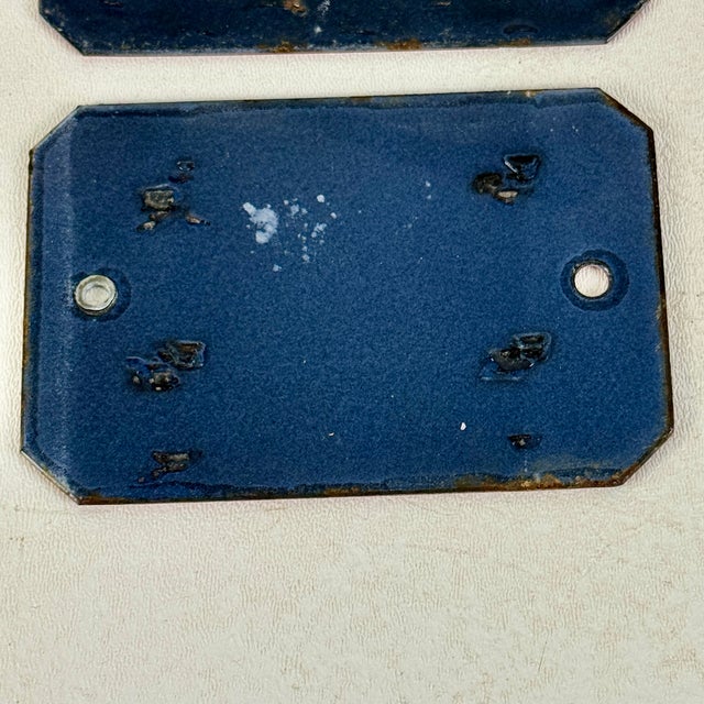 Pair of Vintage Porcelain / Enamel Wall Sign Plaques With Numbers For Sale In New York - Image 6 of 7