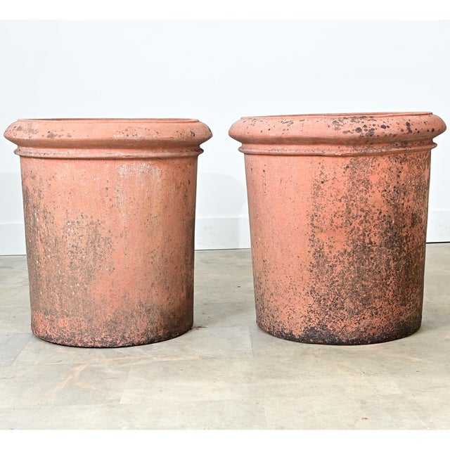 English Pair of Large 20th Century Terracotta Planters For Sale - Image 9 of 11