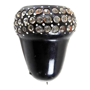 Small Vintage Lacquer & Rhinestone Acorn Pin Brooch