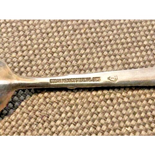 Mid 20th Century Set of 6 Codan Jensen Style Sterling Silver Guilloche Enamel Demitasse Spoons With Box For Sale - Image 4 of 5