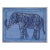 Blue Elephant in Border Chinoiserie Original Painting by Cleo Plowden For Sale