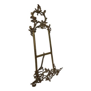 Vintage Large Brass Baroque Style Art or Picture Easel For Sale