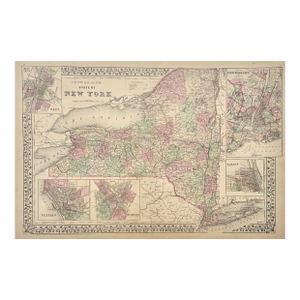 New York, Original Engraving by Samuel Mitchell, 1881