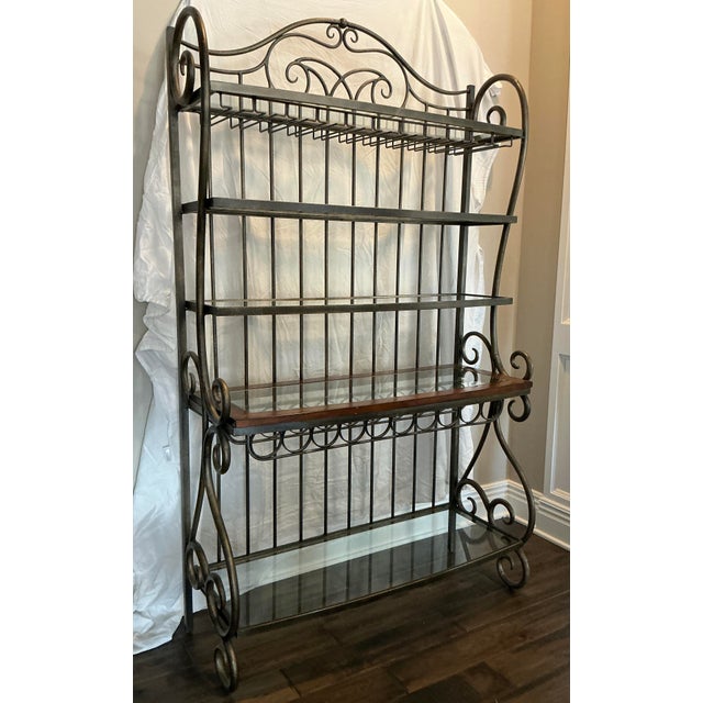 Old World Metal Bakers/Wine Rack For Sale - Image 10 of 17