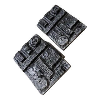 Brutalist Cast Iron Door Knobs, 1970s, Set of 2 For Sale