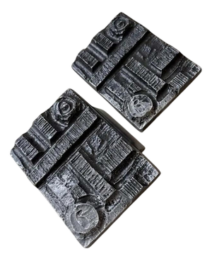Brutalist Cast Iron Door Knobs, 1970s, Set of 2