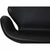 Swan Sofa in Black Aura Leather by Arne Jacobsen, 2000s For Sale - Image 11 of 18
