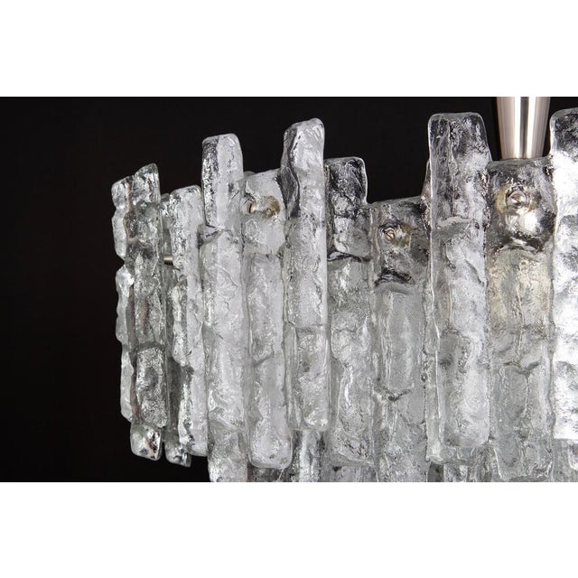 Soria Chandelier in Ice Glass from Kalmar, Germany, 1970s For Sale - Image 12 of 14