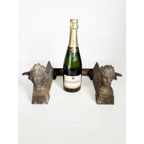 Andirons with Womens Heads, France, 1960s, Set of 3 For Sale - Image 9 of 10