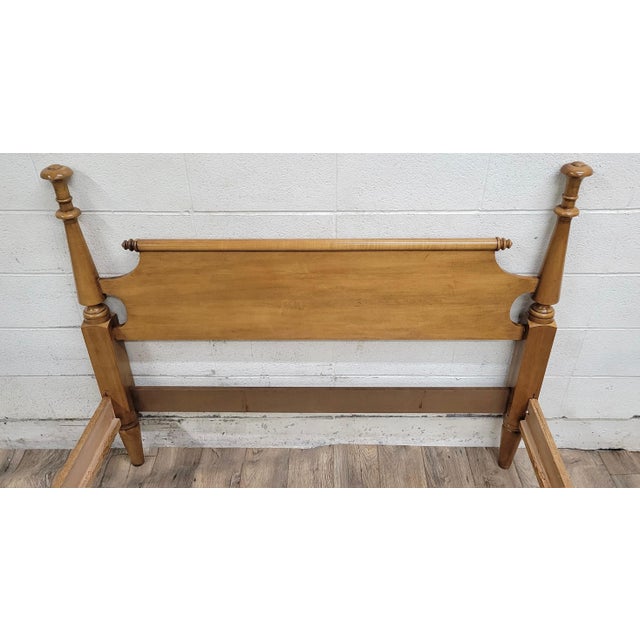 Vintage Full Size Traditional Style Low Poster Bed For Sale - Image 11 of 12