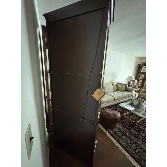 Wood Late 20th Century Baker Furniture Collector's Edition Lighted Curio Cabinets Set of 2 Glass Door For Sale - Image 7 of 11