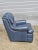 Late 20th Century Late 20th Century Hancock & Moore Blue Leather Club Chair Arm Chair W Match Ottoman For Sale - Image 5 of 12