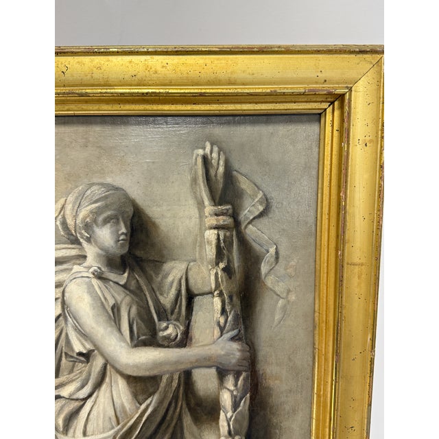 Mid 19th Century 19th Century, Grand Tour Grisaille Allegory of Victory With Roman Standard For Sale - Image 5 of 12