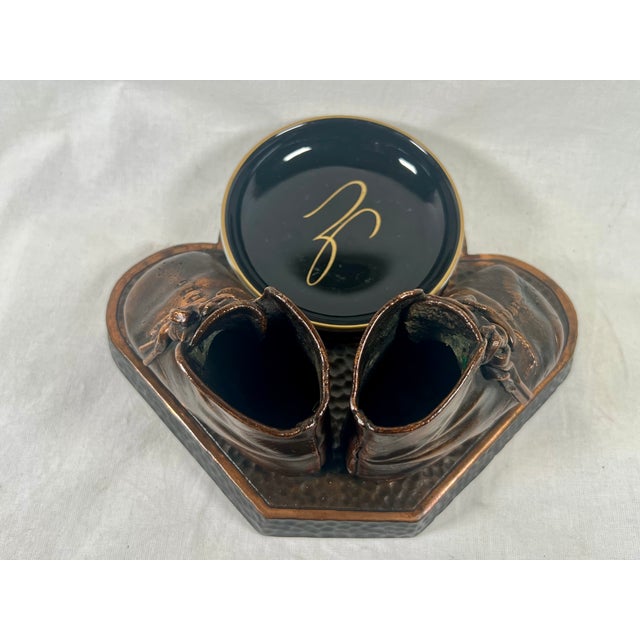 Copper Vintage Bronzed Baby Shoe Display For Sale - Image 8 of 10