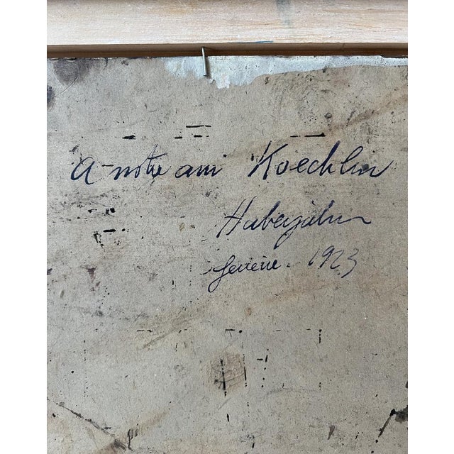 Gabriel Edouard Haberjahn, Nature morte aux fleurs et poteries, 1923, Oil on Cardboard, Framed For Sale - Image 13 of 14