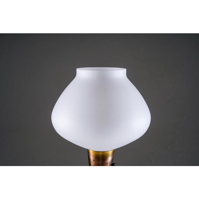 Brown Swedish Brass Table Lamp, 1950s For Sale - Image 8 of 14