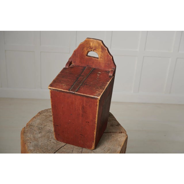 Wood Small Swedish Handmade Folk Art Box For Sale - Image 7 of 9