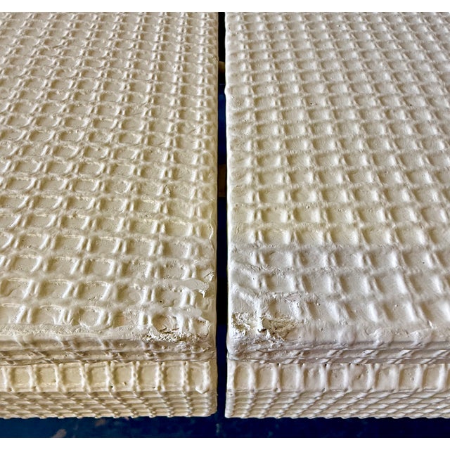 Large Karl Springer-Style Cream Textured Grass Cloth Dining Table For Sale - Image 10 of 14