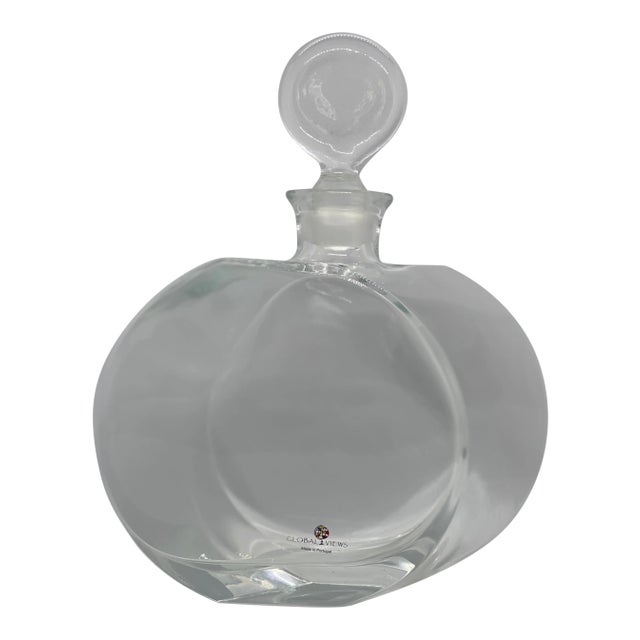 Early 21st Century Global Views Offset Shape Round Glass Decanter For Sale