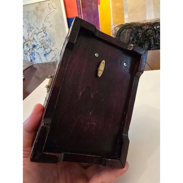 Wood Vintage Hollywood Regency Mid Century Chinese Jade Box For Sale - Image 7 of 8