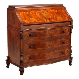 Roman Style Desk with Maple Inlays For Sale