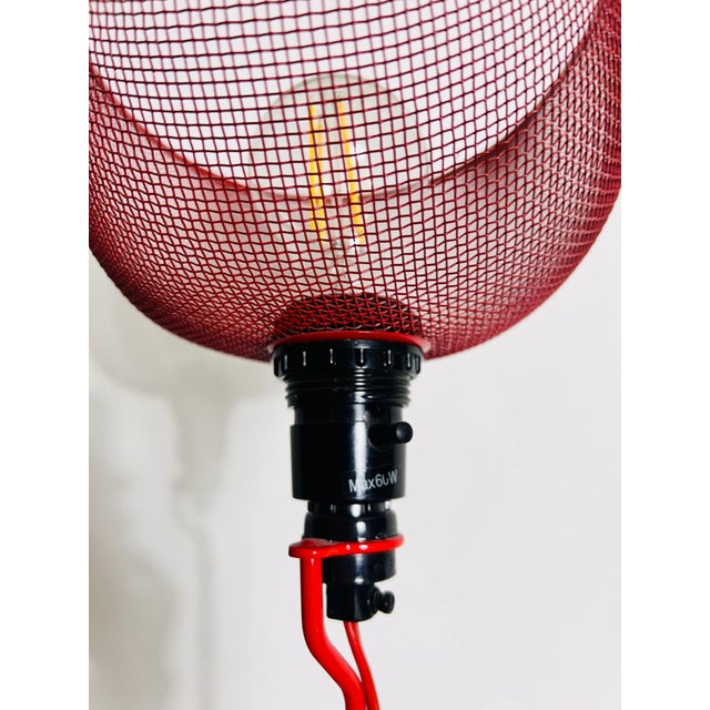 Metal Midcentury Modern Red Italian Floor Lamp, 1970s For Sale - Image 7 of 10