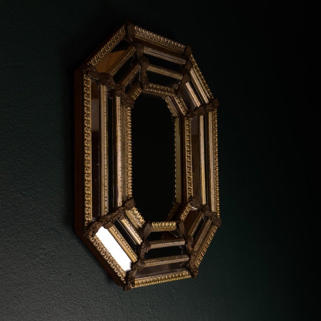 Vintage Octagonal Murano Mirror, Italy, 1950s For Sale - Image 9 of 18