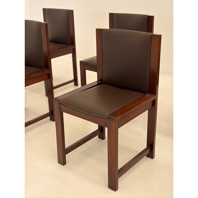 Vintage Wooden and Skai Chairs, 1960s, Set of 6 For Sale - Image 13 of 18