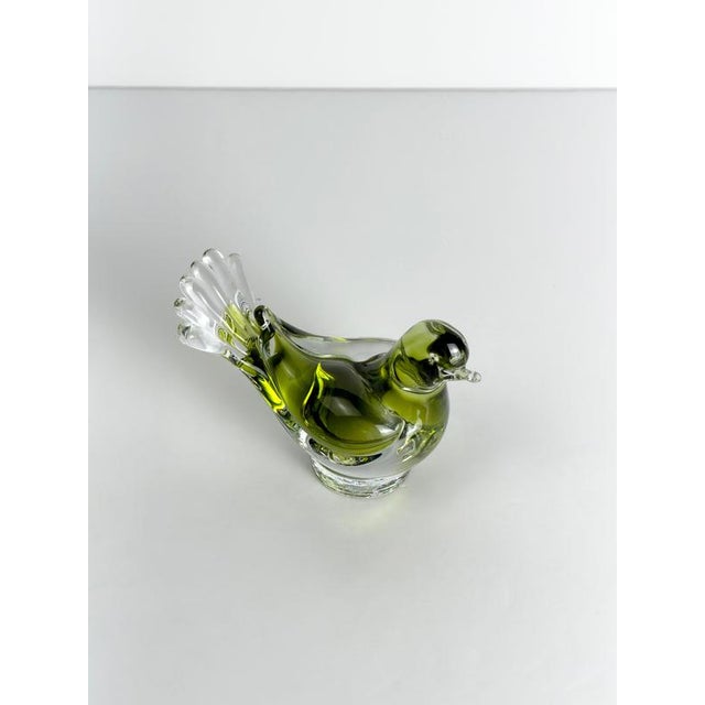 Black Chartreuse Green Murano Glass Dove Sculpture from Seguso Vetri Darte, 1960s For Sale - Image 8 of 10